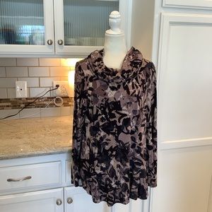 LOGO By LORI GOLDSTEIN Turtleneck Black Brown